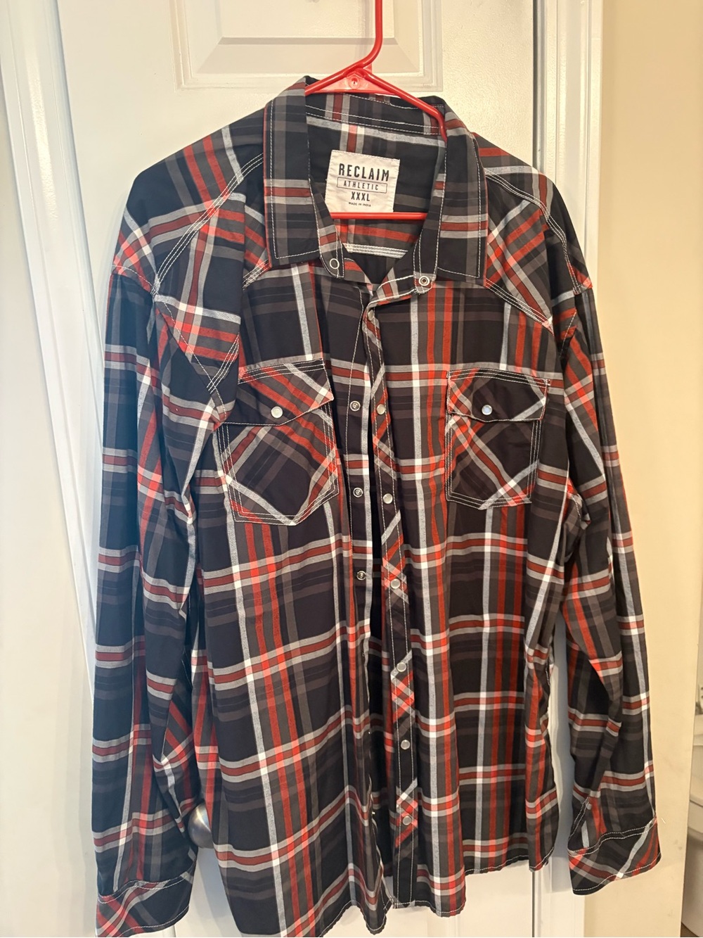 Reclaim- buckle brand Black and Red Plaid Button-Down Shirt